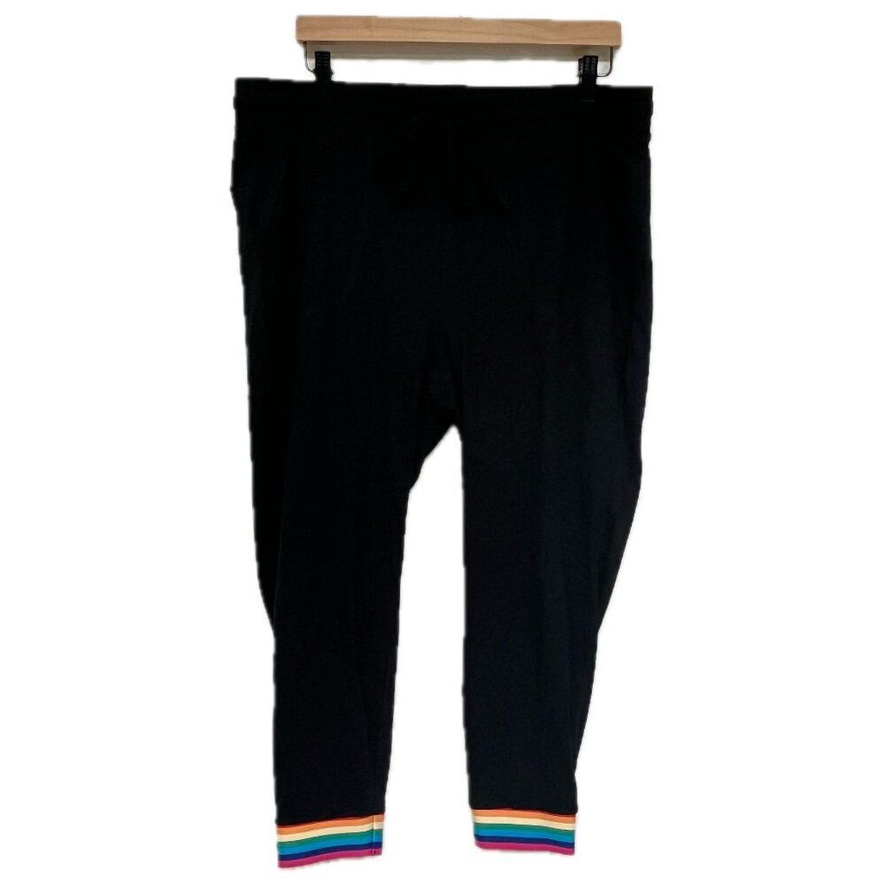 Torrid Black Sweatpants with Rainbow Hem - See Measurements